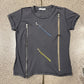 2000s Dolce & Gabbana Raw ‘Zipper Track’ T-Shirt