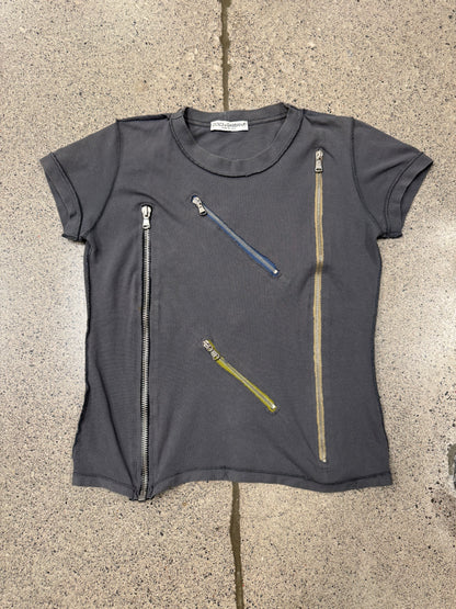2000s Dolce & Gabbana Raw ‘Zipper Track’ T-Shirt