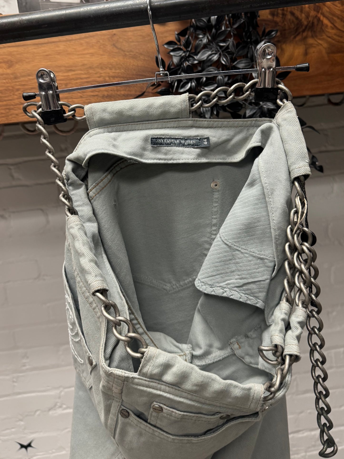 SS2006 Alexander McQueen ‘Chain Belt’ Flared Denim