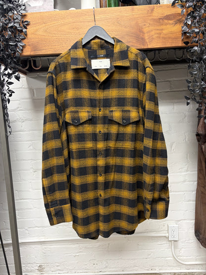 AW2019 Song For The Mute Yellow/Black Shadow Plaid ‘Hunter’ Flannel Shirt