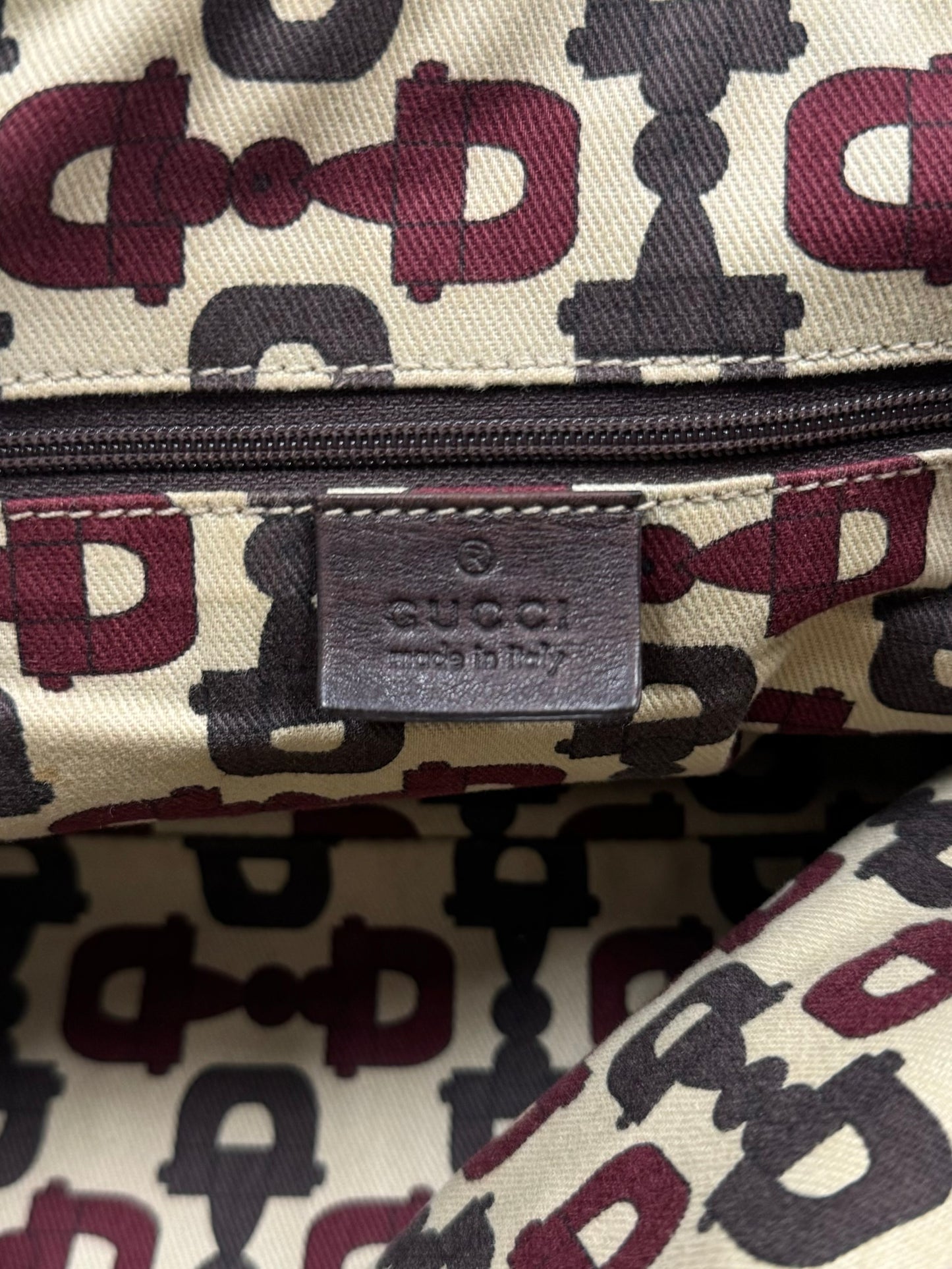 Gucci ‘Prince’ Brown Monogram Leather Shoulder Bag