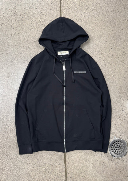 Alyx Studios ‘Leather Appliqué’ Black Zip-Up Hoodie
