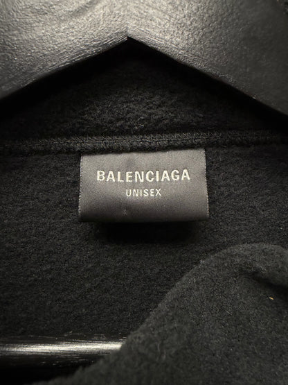 AW2023 Balenciaga ‘Unity Sports Icon’ Logo Black Fleece Sweatshirt