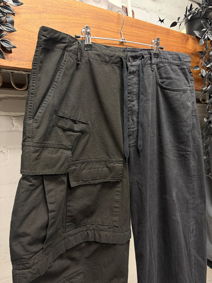 AW2024 Balenciaga ‘Cut Up’ Hybrid Ripstop/Denim Cargo Pants