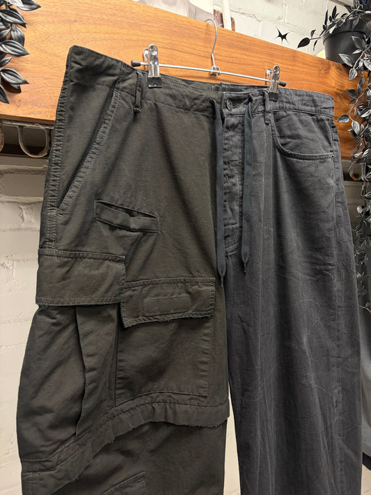 AW2024 Balenciaga ‘Cut Up’ Hybrid Ripstop/Denim Cargo Pants