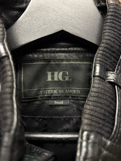 Hysteric Glamour Black Calfskin Leather Moto-Jacket