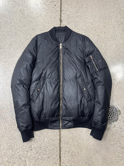 Rick Owens ‘Goose Down’ Padded MA-1 Black Bomber Jacket
