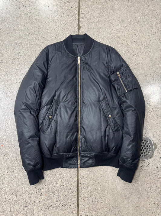 Rick Owens ‘Goose Down’ Padded MA-1 Black Bomber Jacket
