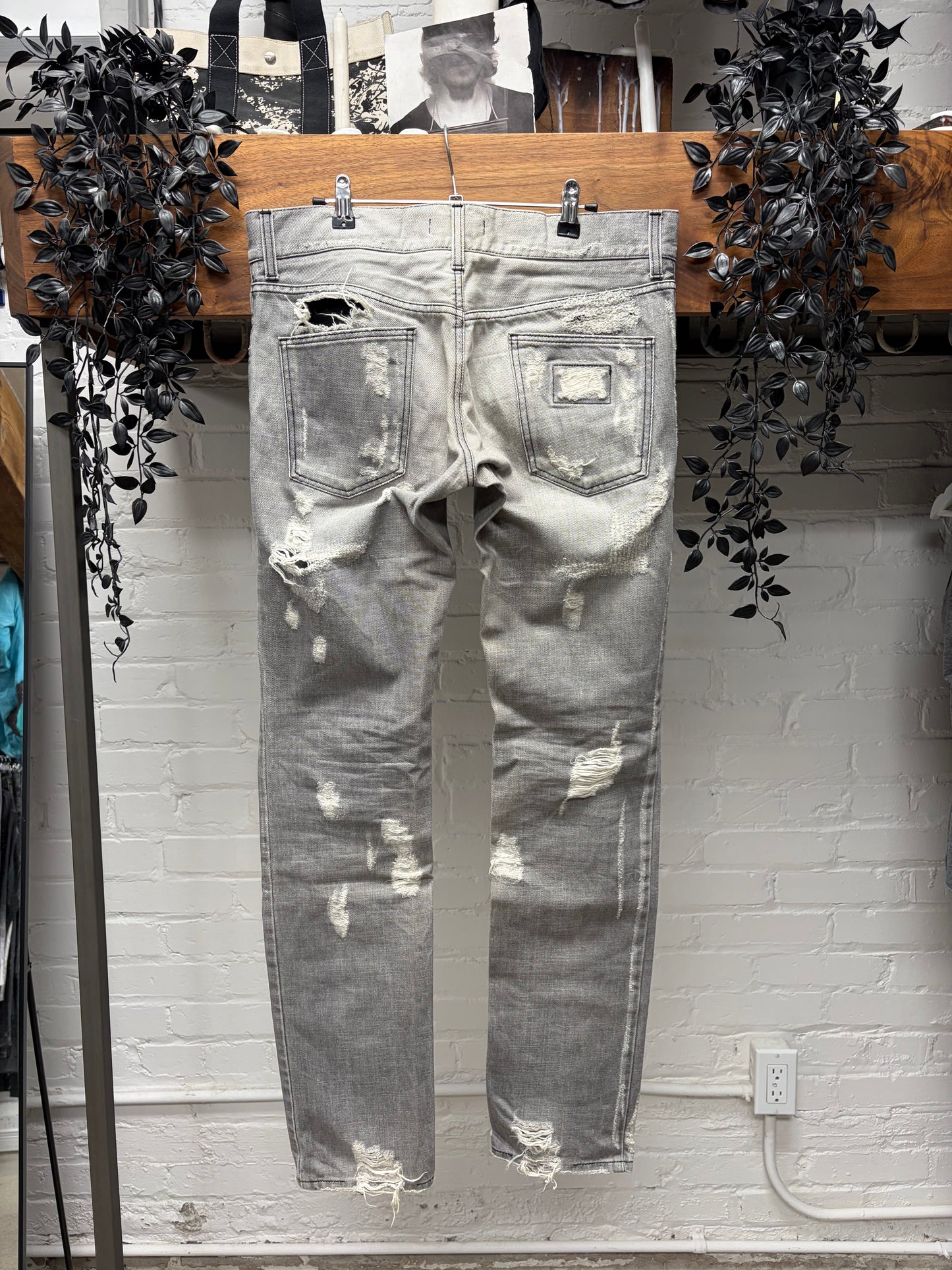 Vintage Dolce & Gabbana Distressed Grey Skinny Jeans