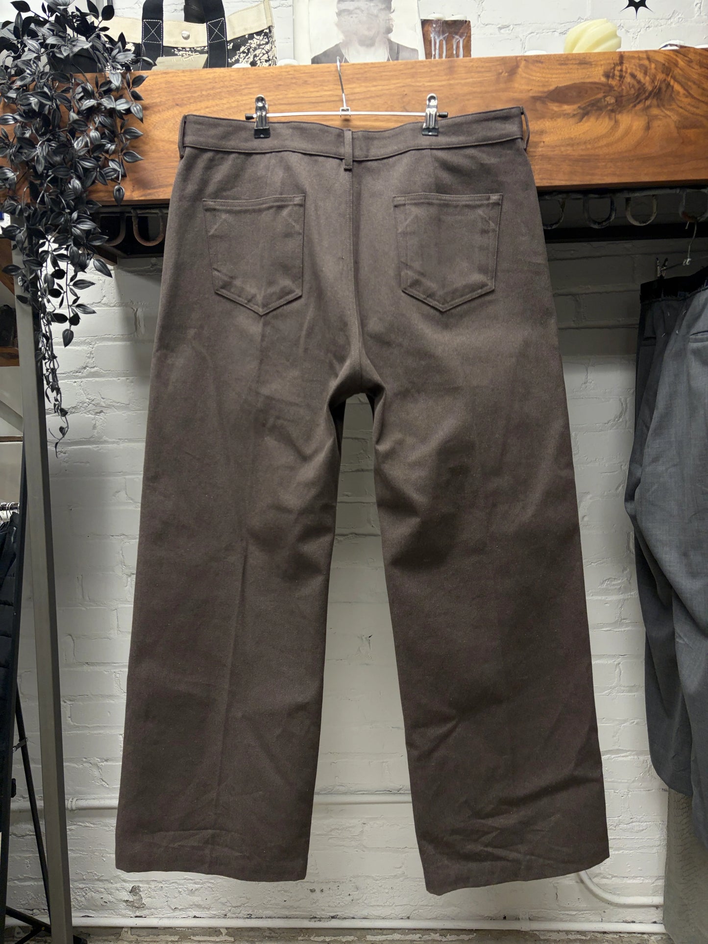 AW2022 Rick Owens ‘Strobe’ Ash Brown ‘Geth’ Wide Leg Denim
