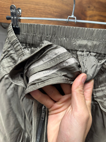 SS2022 Rick Owens ‘Fogachine’ Dust Brown Satin Track Pants