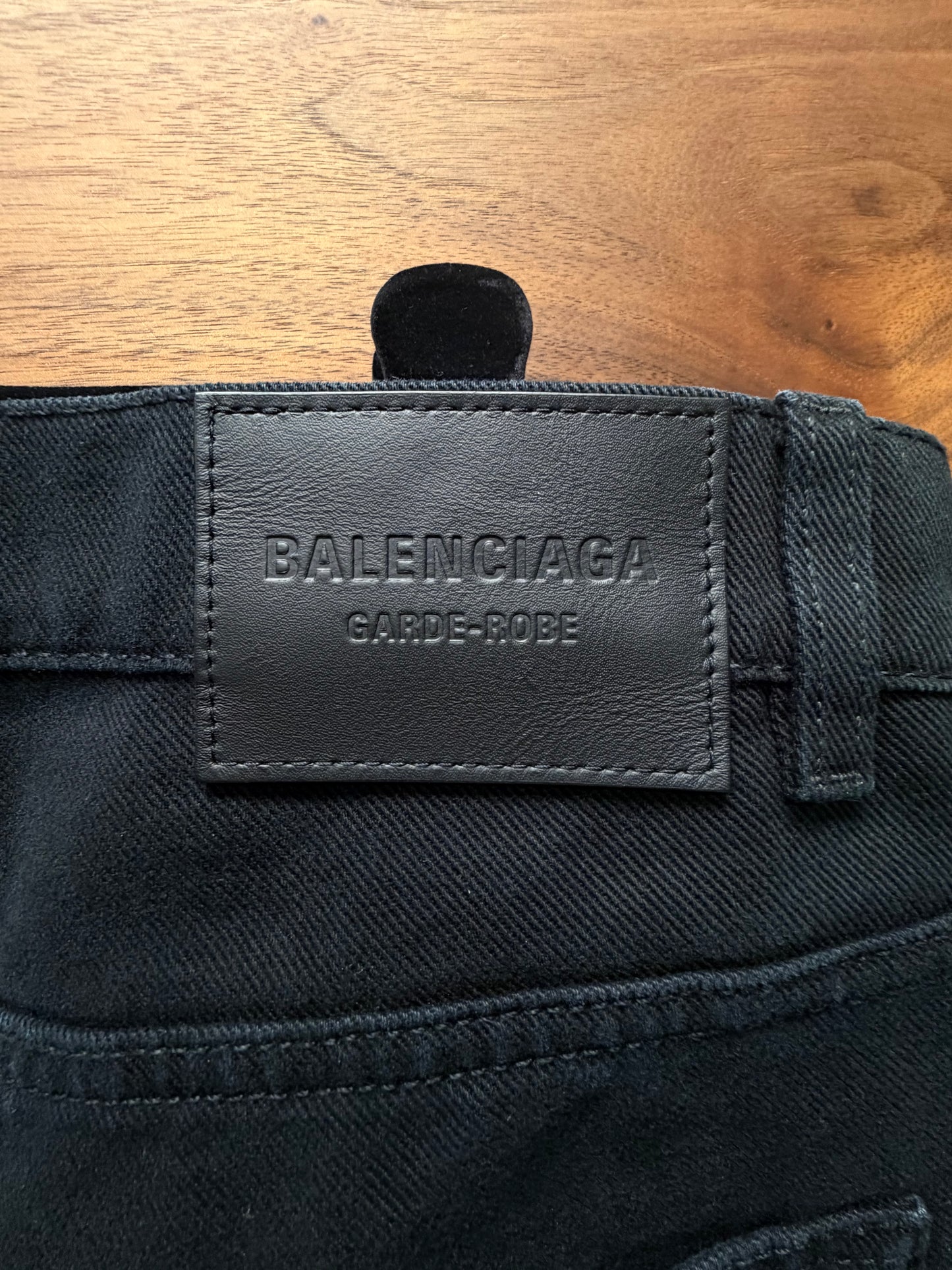 2023 Balenciaga Heavyweight Black Flared Leg Denim