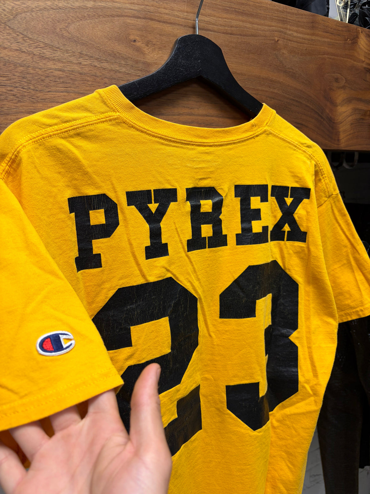 Pyrex Early Champion Blank ‘23 Jersey’ Yellow Graphic T-Shirt