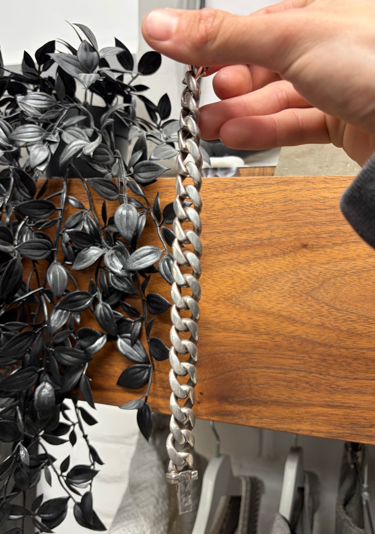 Chrome Hearts ‘Pyramid Link’ 925 Silver Cuban Link Bracelet