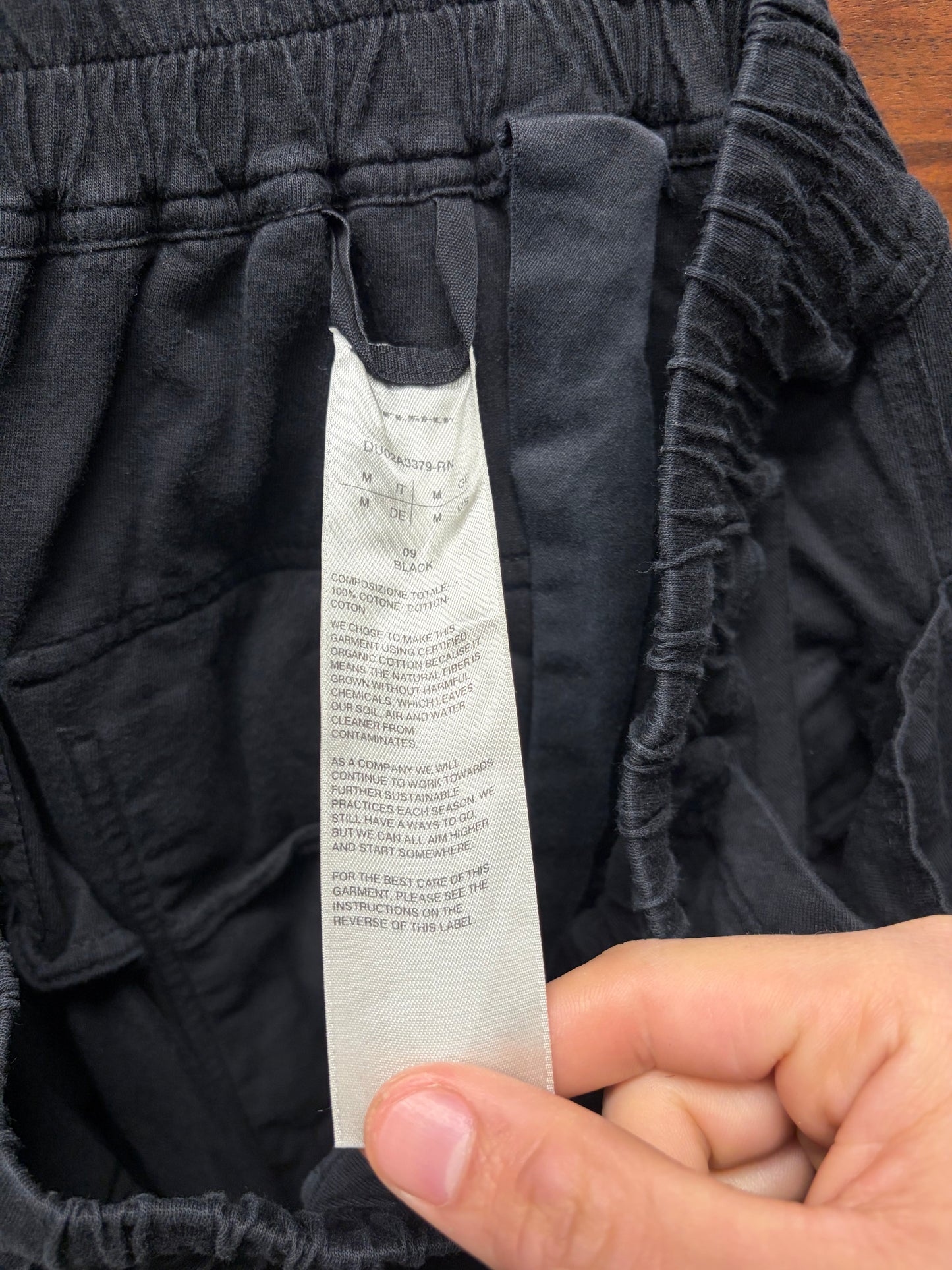 Rick Owens DRKSHDW ‘MT Lounge’ Black Wide Leg Drawstring Sweatpants