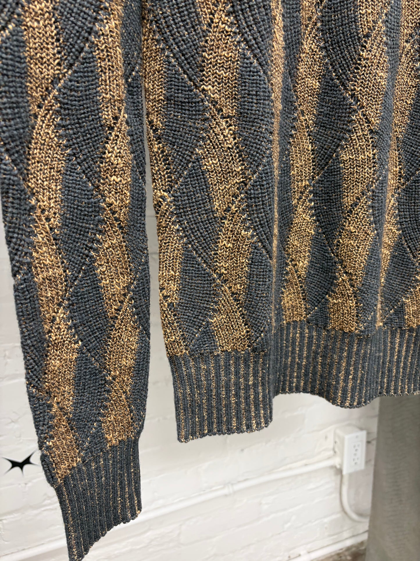Vintage Jean Paul Gaultier Tonal ‘Diamond Patterned’ Brown Knit Sweater