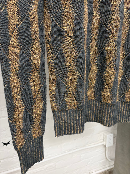 Vintage Jean Paul Gaultier Tonal ‘Diamond Patterned’ Brown Knit Sweater
