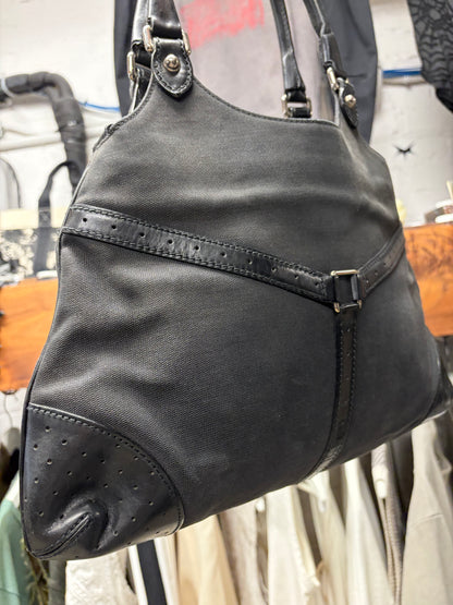 Vintage Gucci by Tom Ford ‘Reins’ Black GG Monogram Shoulder Bag