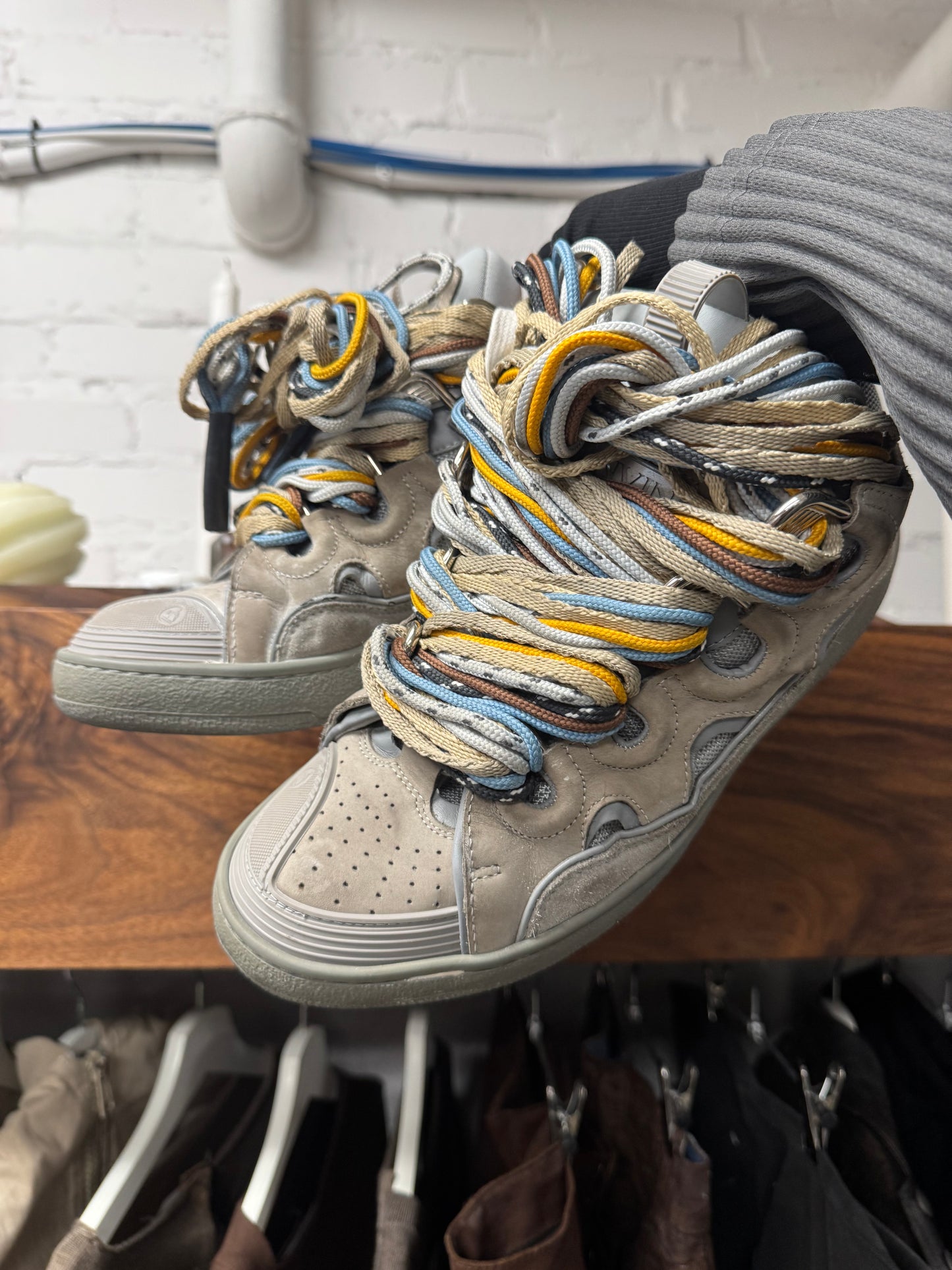 Lanvin ‘Jumbo Lace’ Curb Low Top Skate Sneakers