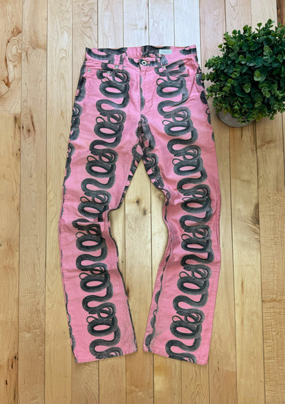 1998 Hysteric Glamour Snake Print Pink Slim/Skinny Denim