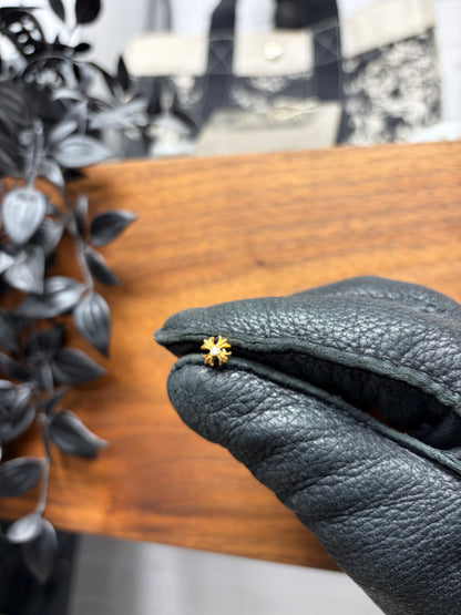 Chrome Hearts 18K Gold ‘Plus Cross Stud’ with Factory Set Diamond Earring