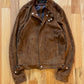 2000s Gucci ‘Diamante’ Perforated Brown Suede Biker Jacket