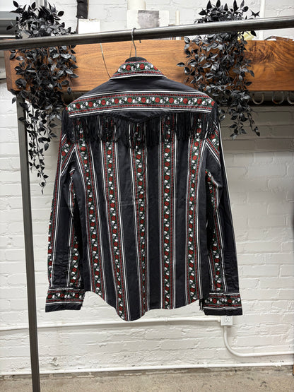 SS2006 Number (N)ine ‘Welcome To The Shadows’ Skulls n’ Roses Button Down Shirt