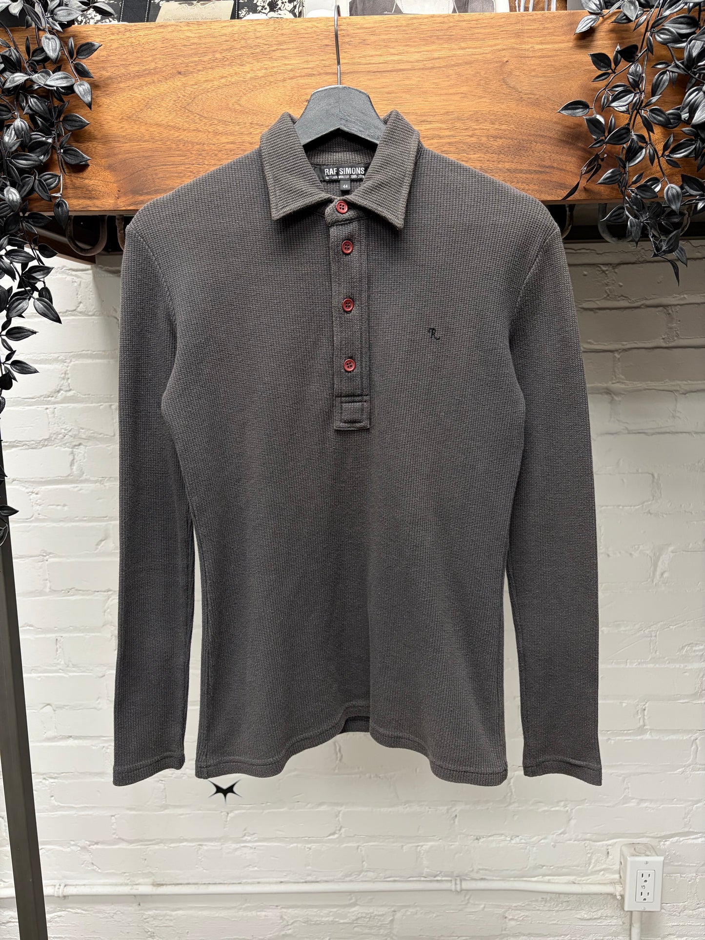 AW2005 Raf Simons ‘Poltergeist’ Thermal Cotton Long Sleeve Polo