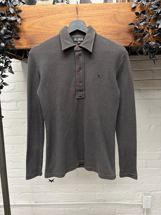 AW2005 Raf Simons ‘Poltergeist’ Thermal Cotton Long Sleeve Polo