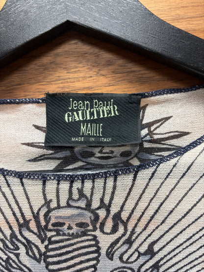 SS1996 Jean Paul Gaultier ‘Safe Sex Forever’ Mesh Long Sleeve Shirt