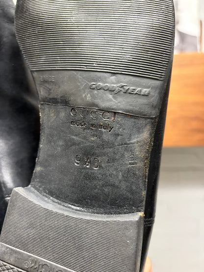 Gucci Black Leather ‘Pointed Toe’ Ankle Cut Boots