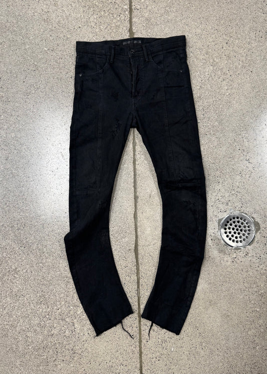 AW2013 Julius ‘J-Cut’ Jacquard Distressed Black Denim