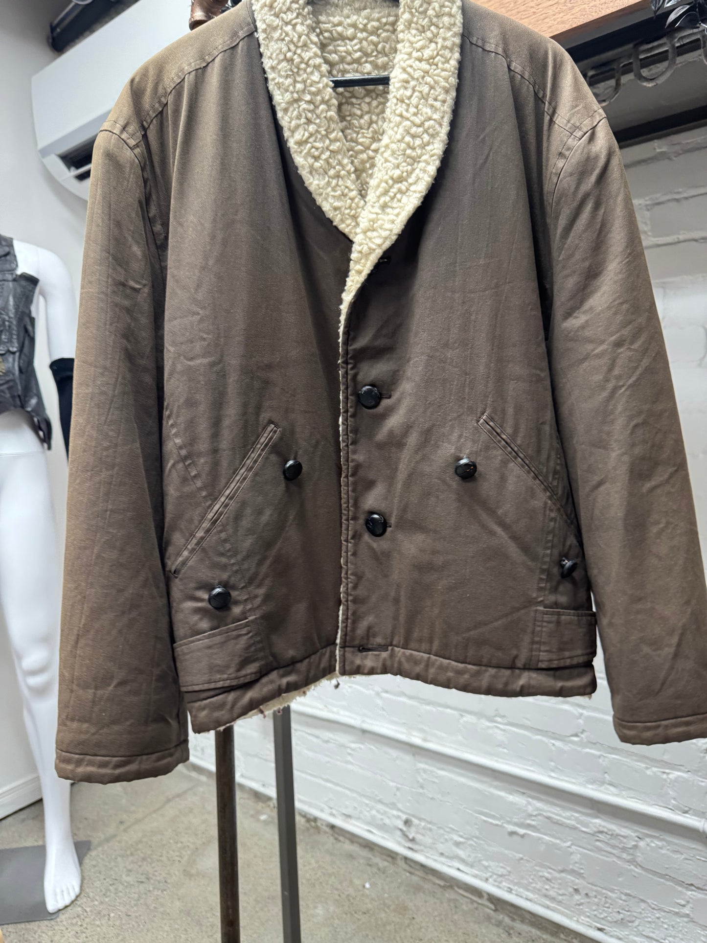 Vintage 80s Yohji Yamamoto ‘Y’s For Men’ Shearling Shawl Coat