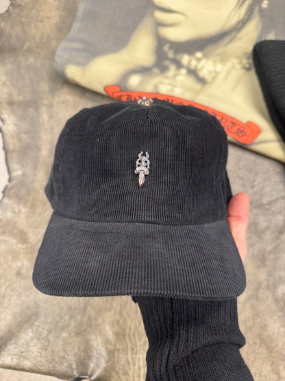 Chrome Hearts ‘Dagger’ Corduroy/Leather Strapback Trucker Hat