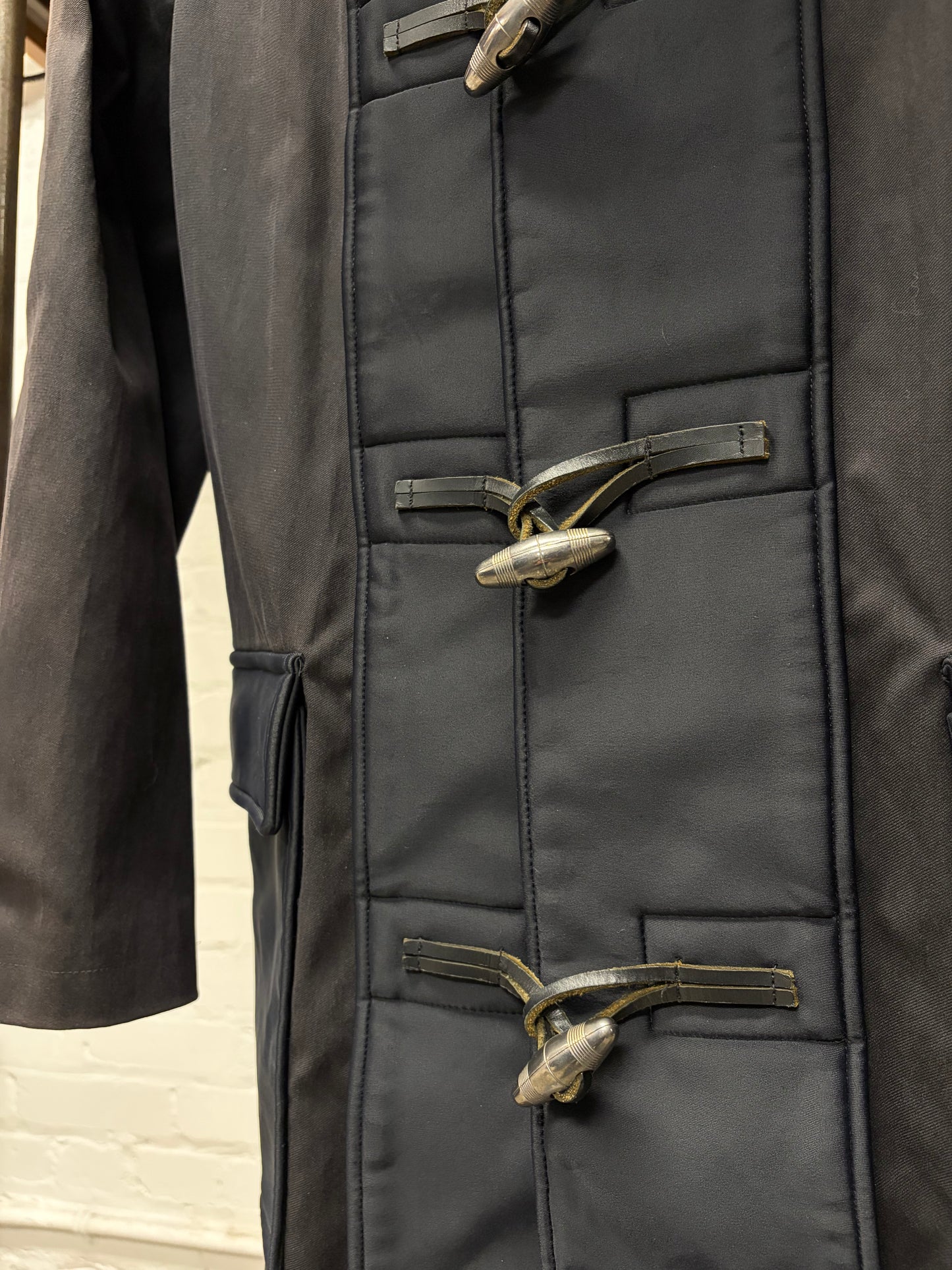 AW2006 Raf Simons ‘Metal Toggle’ Panelled Plum/Brown Trench Coat