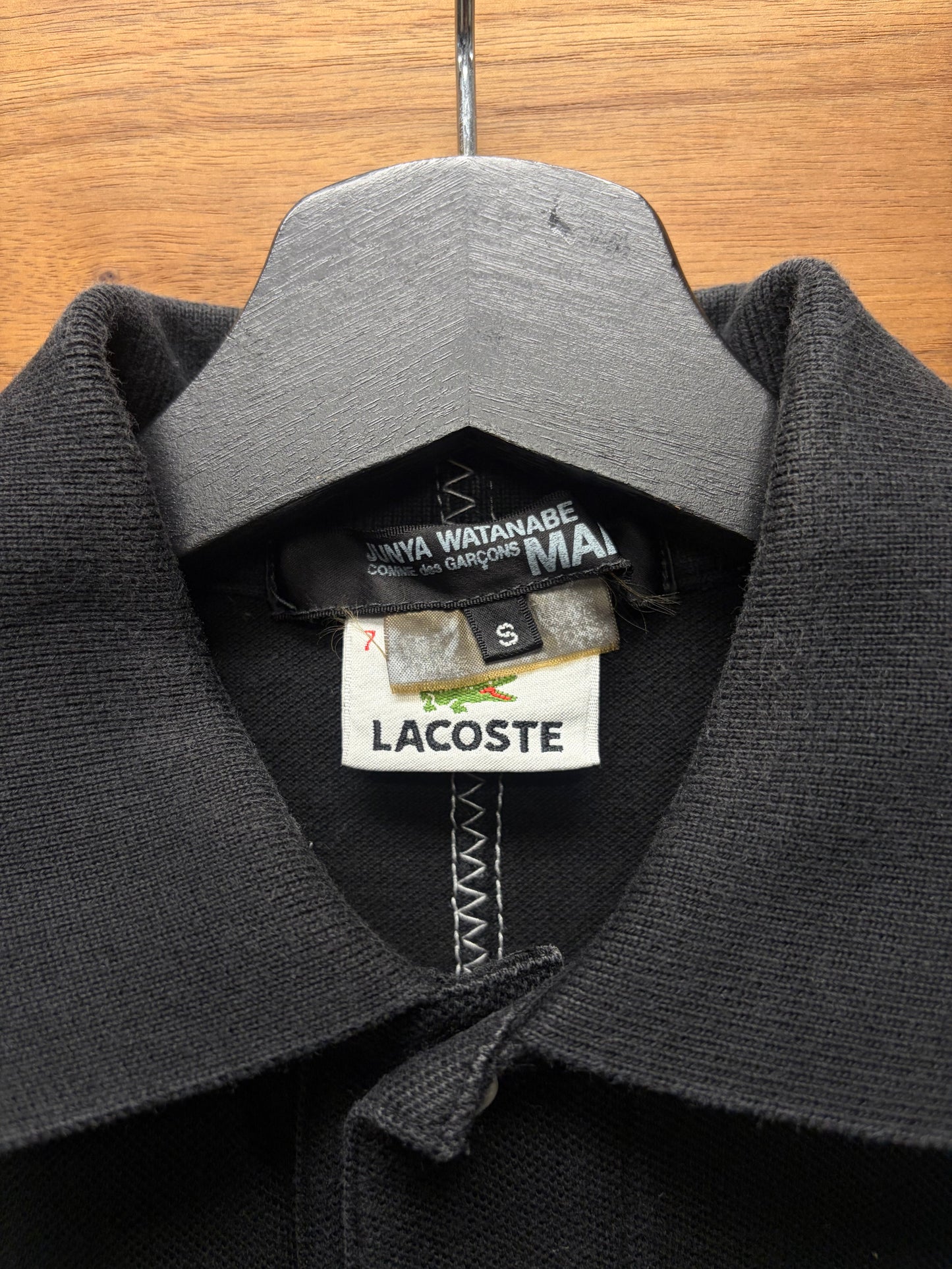 2007 Junya Watanabe x Lacoste Black Contrast Stitch Polo