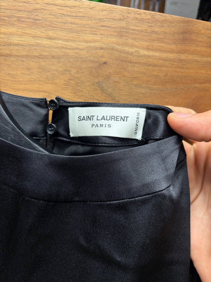 Saint Laurent Black Silk Short Sleeve Shirt