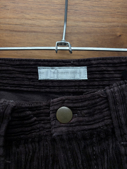 AW2001 Number (N)ine ‘Standards’ Brown Corduroy Bootcut Snap Pocket Denim