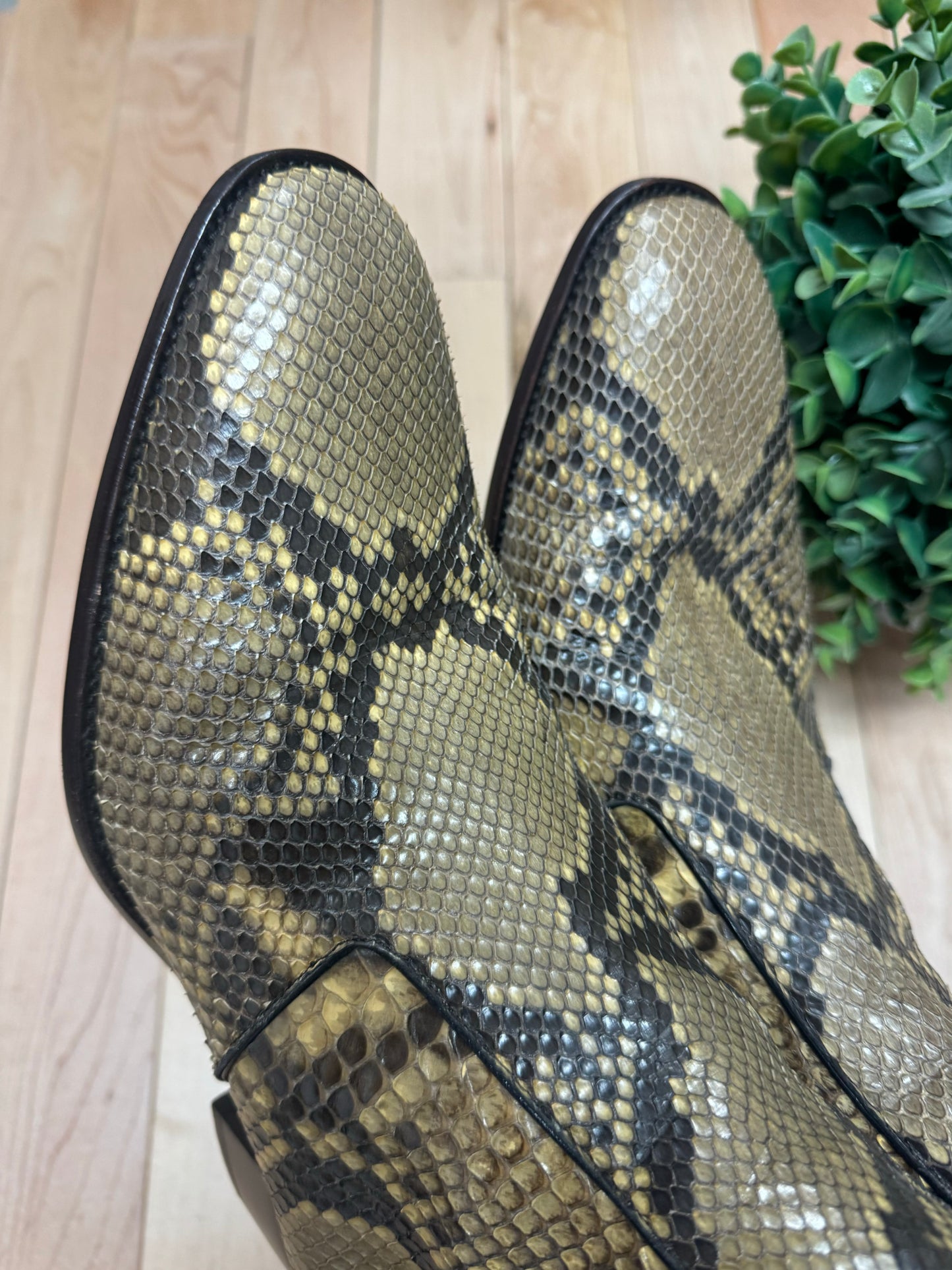 Saint Laurent Genuine Python Leather Lukas Boots