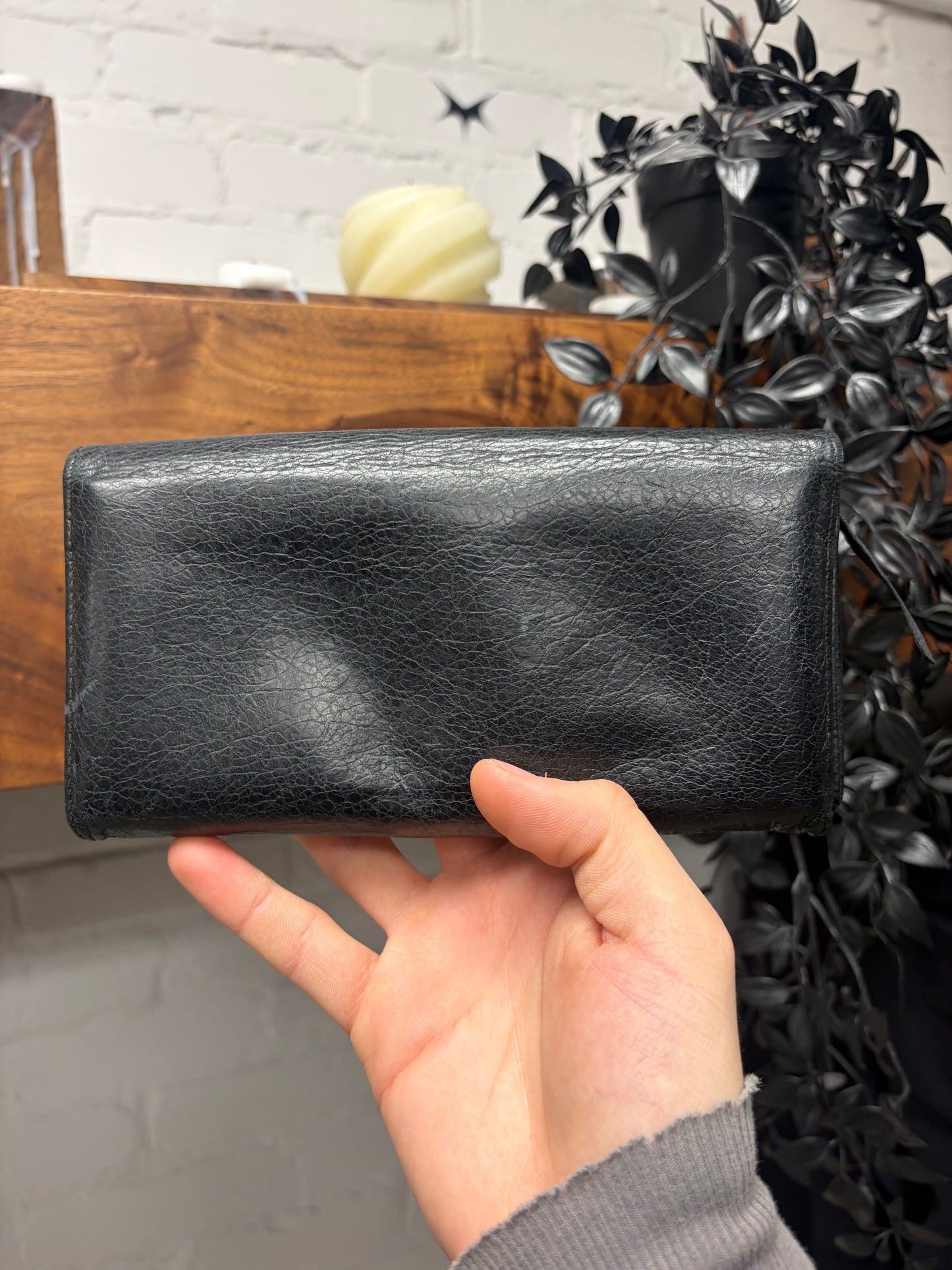 Balenciaga ‘Le City’ Continental Black Leather Long Wallet