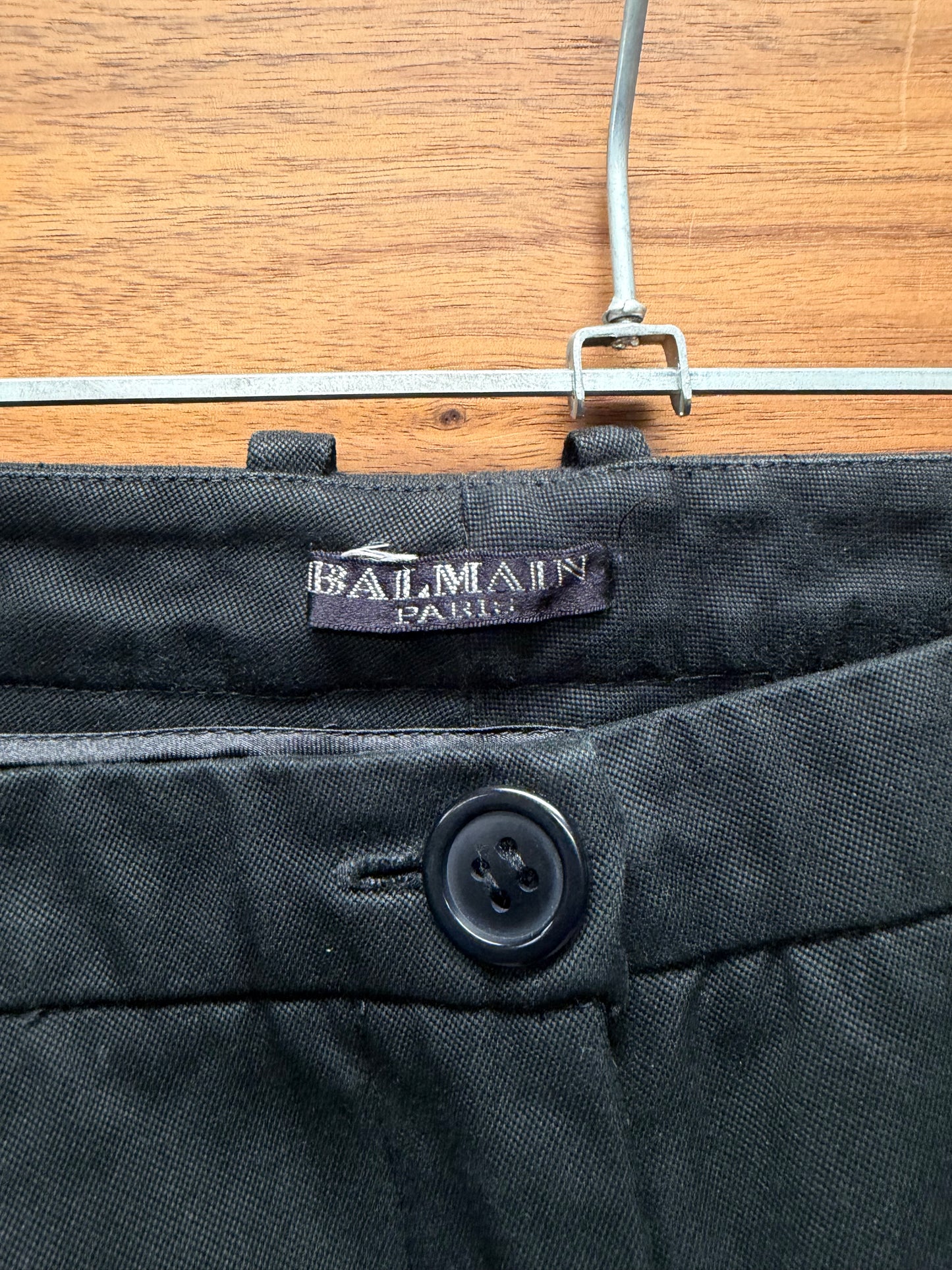Balmain Flared Leg Black Slim Cut Pants