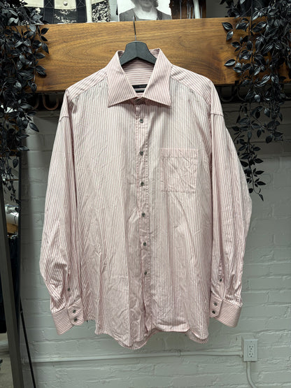 Gucci Pink/White Pinstripe Button Up Shirt
