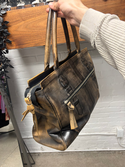 Mihara Yasuhiro Heavily Patina Faded ‘Boston’ Top Handle Leather Bag