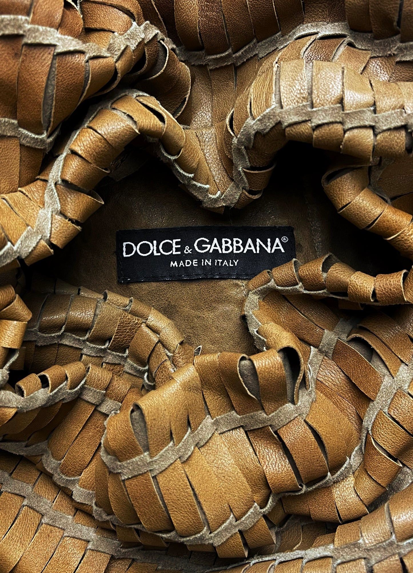 Unreleased Sample Dolce & Gabbana ‘Braided Leather’ Woven Lambskin Jacket.