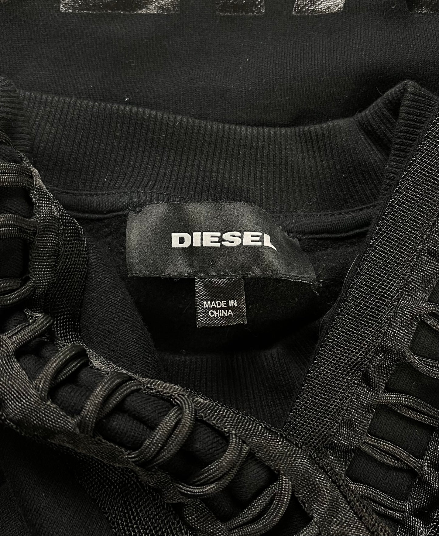 Diesel Rope Sleeve Black Sweatshirt
