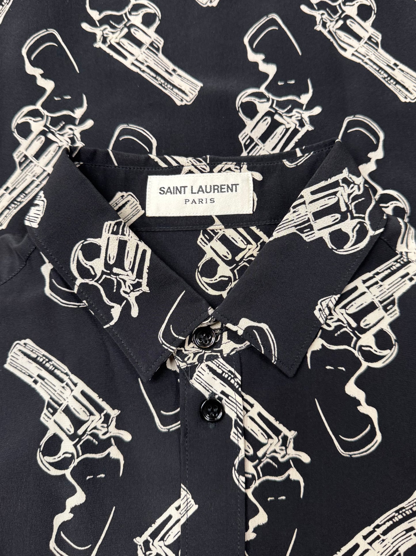 AW2014 Saint Laurent ‘Gun Print’ Button Down Shirt