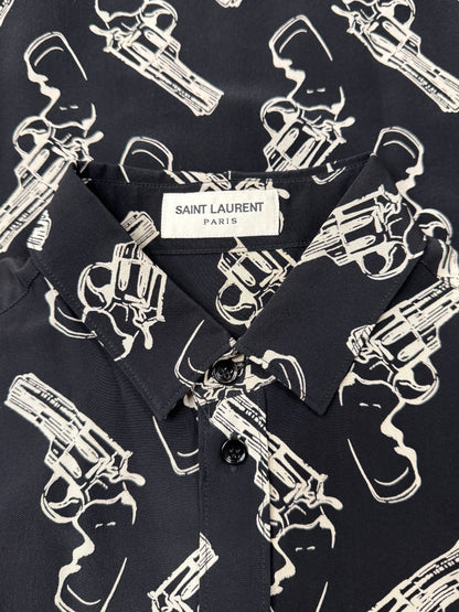 AW2014 Saint Laurent ‘Gun Print’ Button Down Shirt