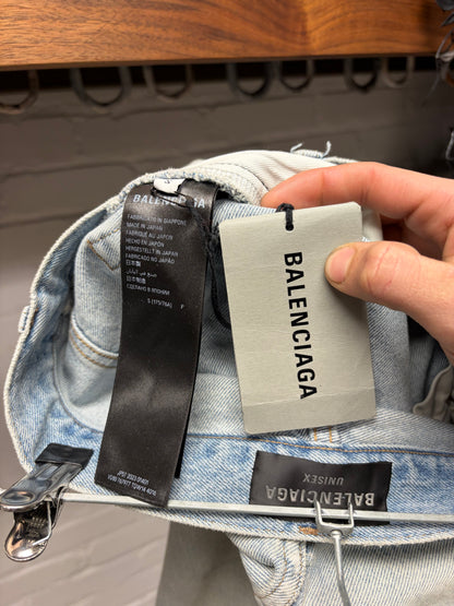 SS2024 Balenciaga ‘Size Sticker’ Dirty Blue Baggy Denim