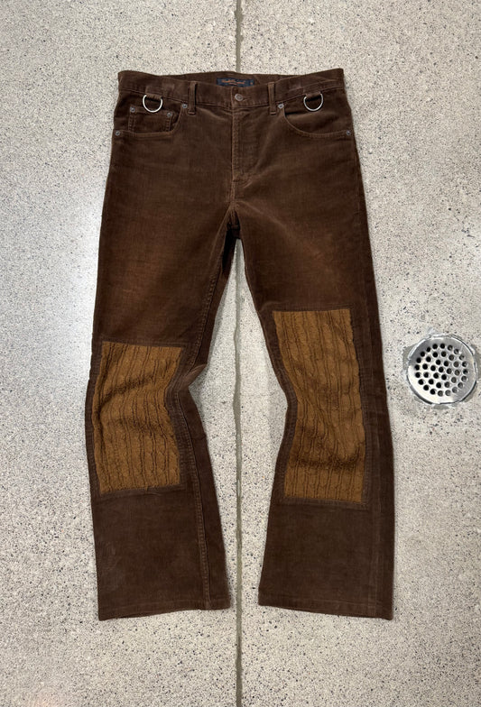 AW2002 Undercover ‘Witches Cell Division’ Hybrid Corduroy/Knit Flared Pants