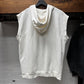 Dior Homme ‘Bee Motif’ White Zip Up Sleeveless Hoodie